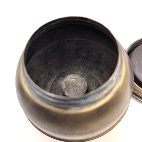 Vintage Nevasmok Patent Pending Railroad Brass Ashtray Spittoon 4" NY USA GUC - Picture 5 of 9